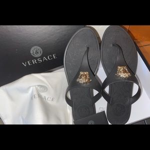 Versace Medusa Palazzo Thong Sandal